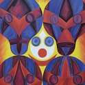 THE WHISPERER - acrylic paint on canvas 85 x 110 cm.